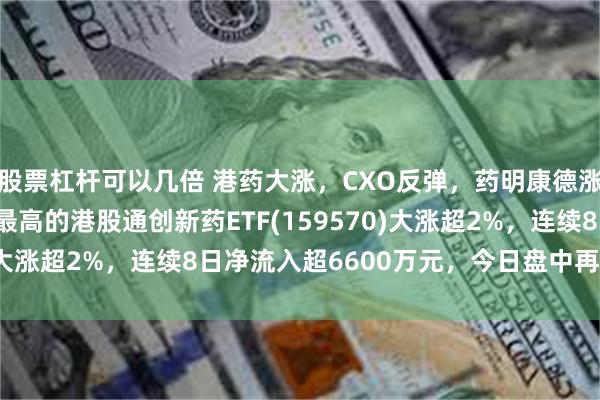 股票杠杆可以几倍 港药大涨，CXO反弹，药明康德涨超10%！创新药纯度最高的港股通创新药ETF(159570)大涨超2%，连续8日净流入超6600万元，今日盘中再度吸金！