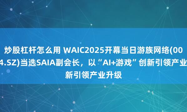 炒股杠杆怎么用 WAIC2025开幕当日游族网络(002174.SZ)当选SAIA副会长，以“AI+游戏”创新引领产业升级