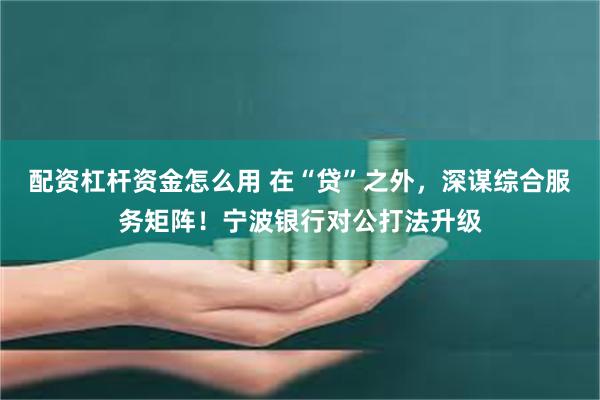 配资杠杆资金怎么用 在“贷”之外，深谋综合服务矩阵！宁波银行对公打法升级