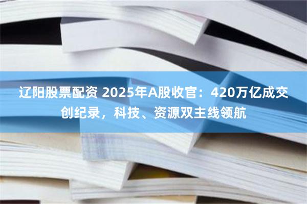 辽阳股票配资 2025年A股收官:420万亿成交创纪录,科技、资源双主线领航